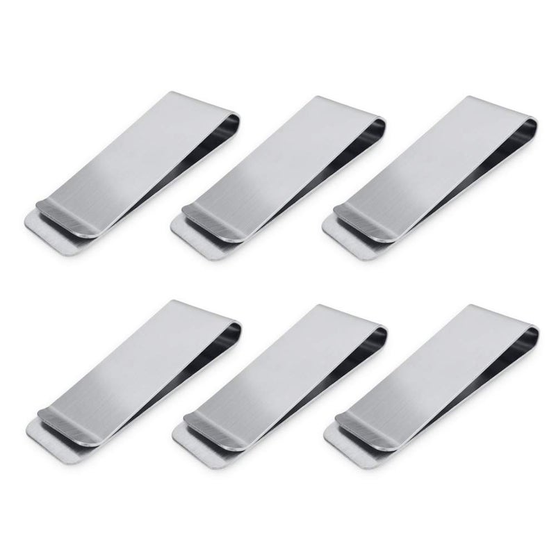 Cozihom Stainless Steel Money Clips, Money & Cards Holder, Minimalism Wallet Clips, Super Slim & Durable, Pack of 6 - Image 1